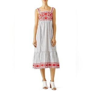Kate spade Broome street stripe embroidered maxi dress size medium